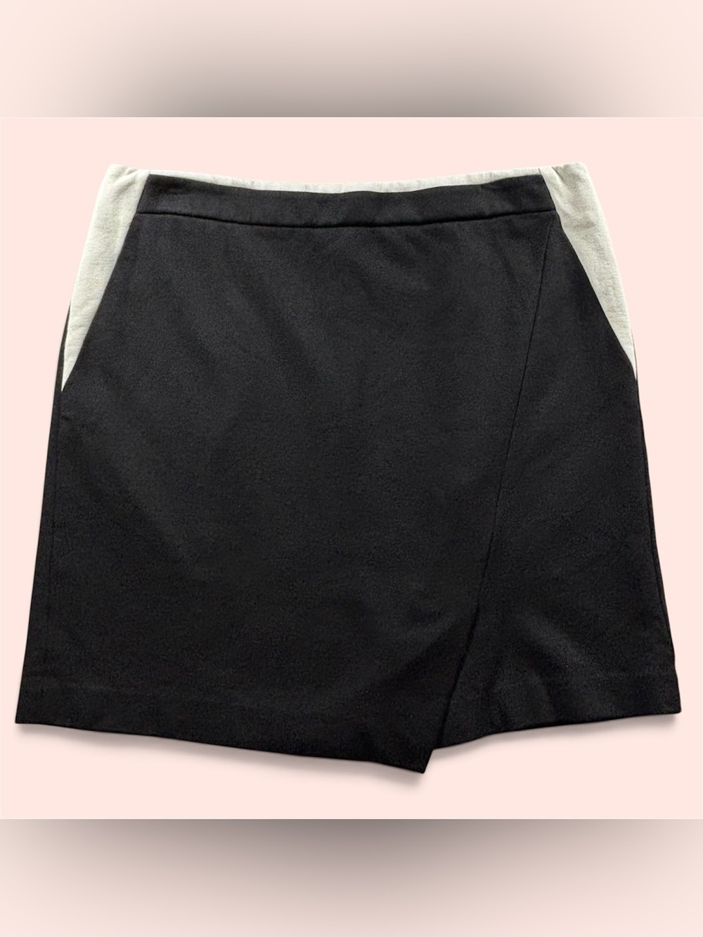 White House Black Market Colorblock Pencil Skirt Black Ivory Size 8